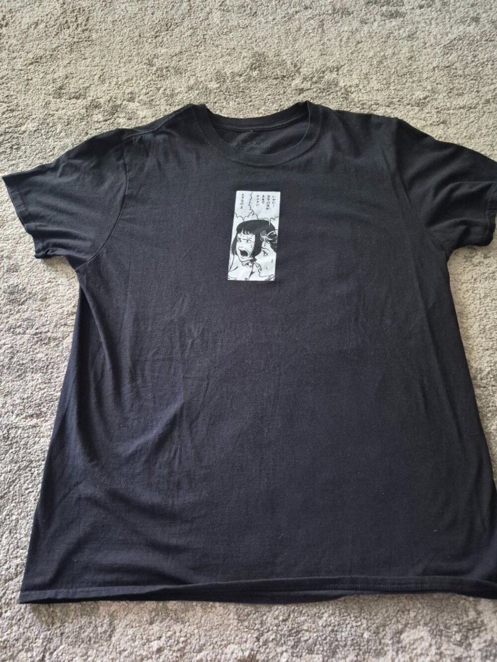 Junji Ito Collection Crunchy Roll Large Black Slug Eye Girl Anime Tee